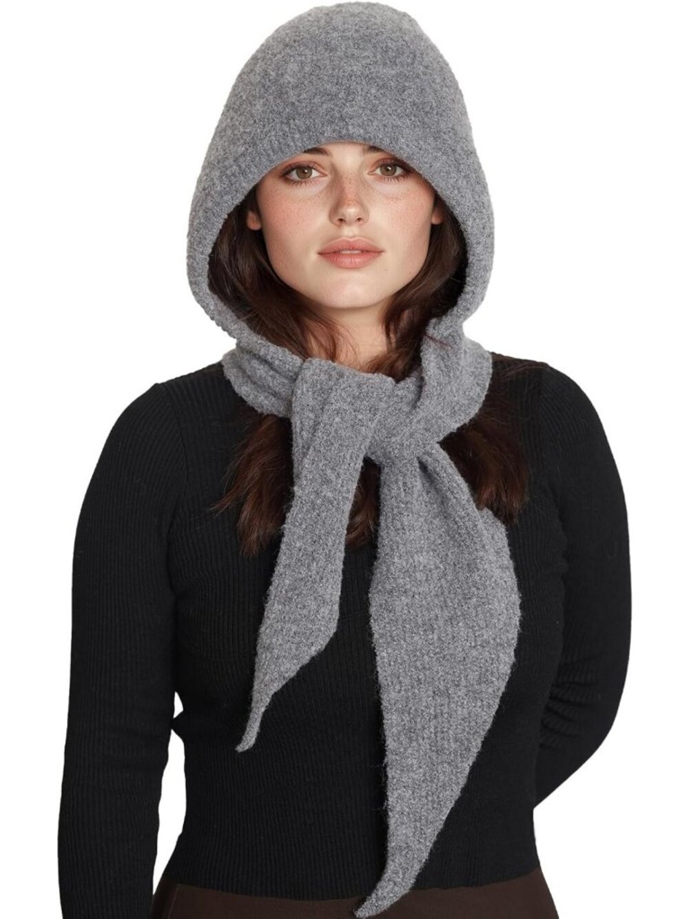 Cozy Hooded Scarf & Hat Set for Women - Knitted 2-in-1 Neck Warmer Accessory
